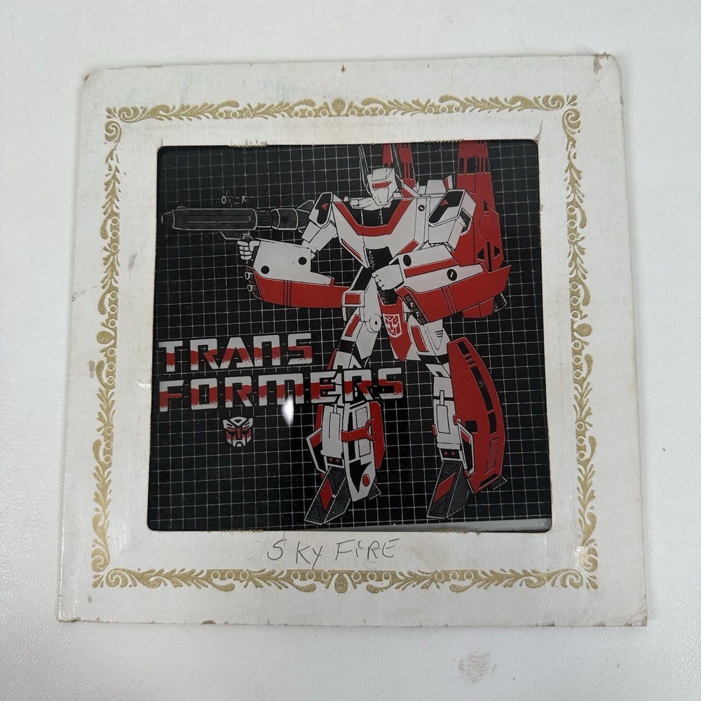 TRANSFORMERS‎ G1 Jetfire CARNIVAL MIRROR GLASS PICTURE PRIZE 6x6 VINTAGE 1980s